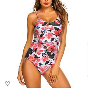 One piece swimsuit butterfly print